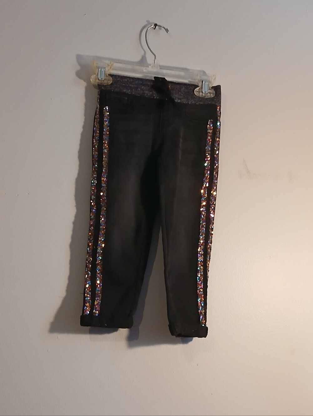 Wonder Nation Girls Sequined  Jean Pants. Size X-Small (4-5)